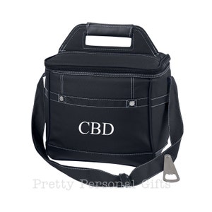 Black Personalized Cooler Bag, Bridesmaid Cooler, Personalized Cooler, Wedding Party Cooler, Bridal Party Cooler Bag image 2