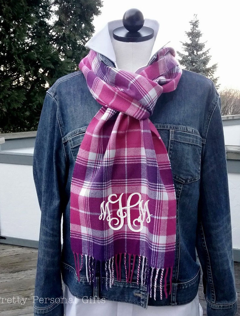 Knit Scarf Personalized Winter Scarf with monogram Etsy