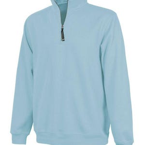 Personalized Horse Quarter Zip Adult Size Sweatshirt: Embroidered Equestrian Apparel Gift Aqua