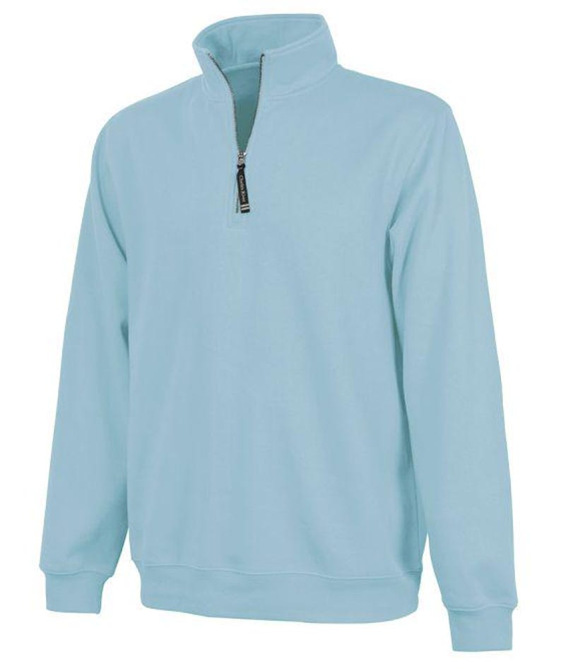 Personalized Horse Quarter Zip Adult Size Sweatshirt: Embroidered Equestrian Apparel Gift Aqua