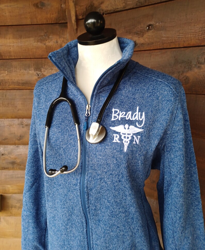 Nurse Scrub Jacket With Stethoscope Monogram Gift for Nurse Etsy