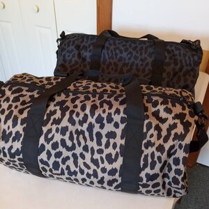 brown cheetah gym duffel bag