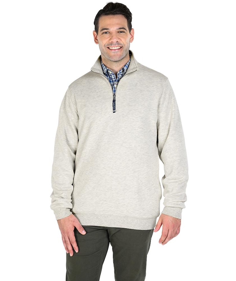 Personalized Horse Quarter Zip Adult Size Sweatshirt: Embroidered Equestrian Apparel Gift Oatmeal Heather