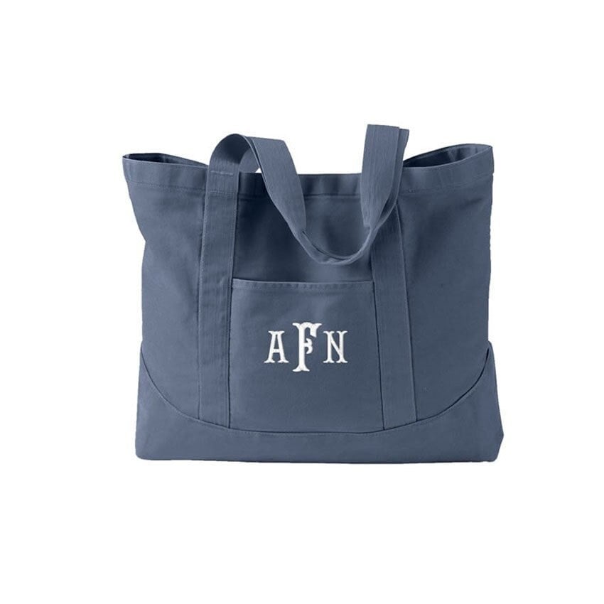 Monogram canvas top tote bag