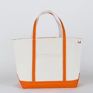 Personalized Embroidered Canvas Tote Bag: Zipper Top Bridal Party Gift Orange