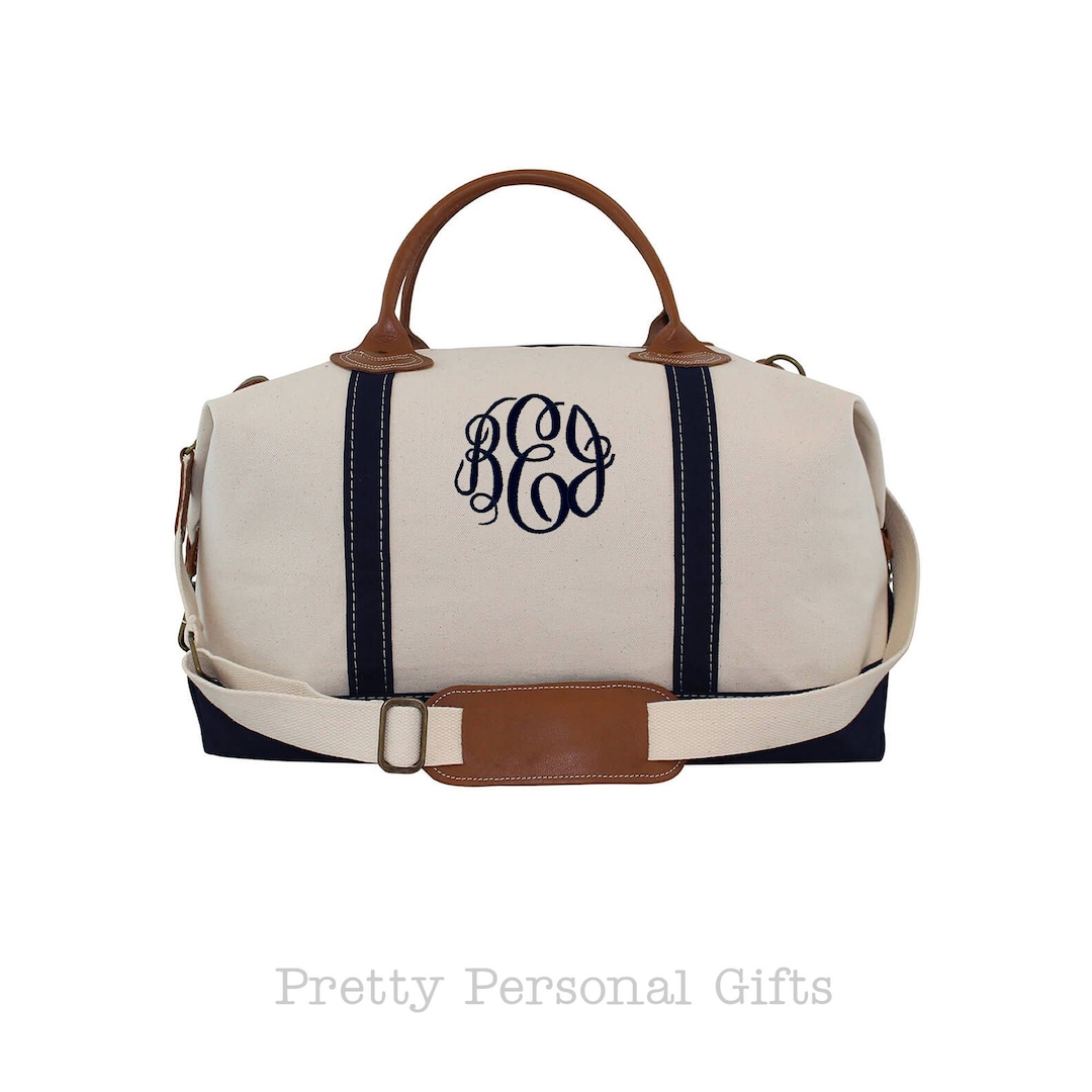 Navy Weekender Bag Navy Weekender Duffel Bag With Monogram - Etsy