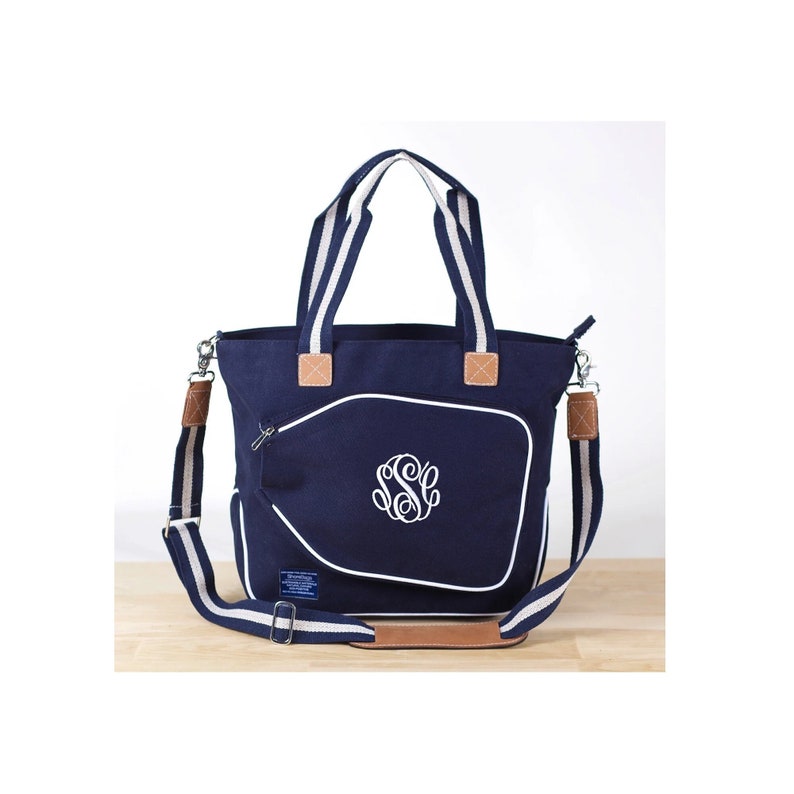 Personalized Pickleball Bag, Navy Pickleball Bag, Pickle Ball Tote Bag, gift for pickleballer