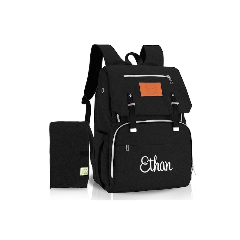 black and white diaper bag backpack