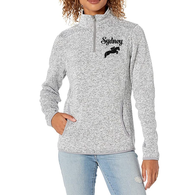 horse pullover, horse quarter zip, equestrian apparel, personalized horse sweatshirt