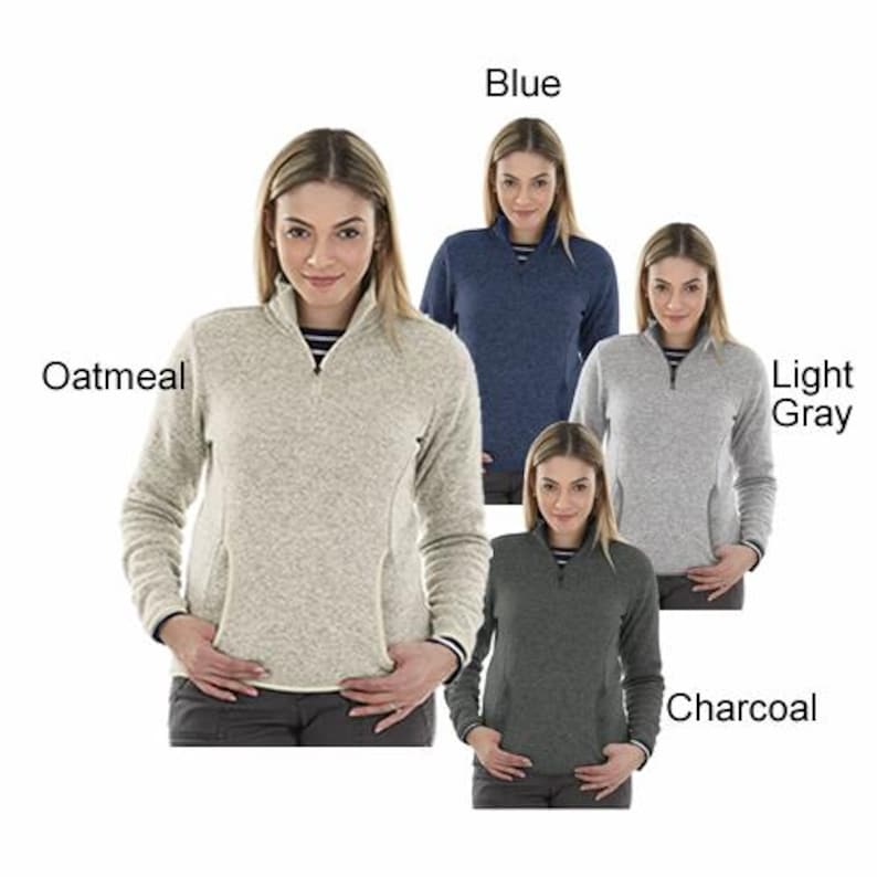 Embroidered Horse Quarter Zip Pullover: Ladies Equestrian Sweater Apparel image 14