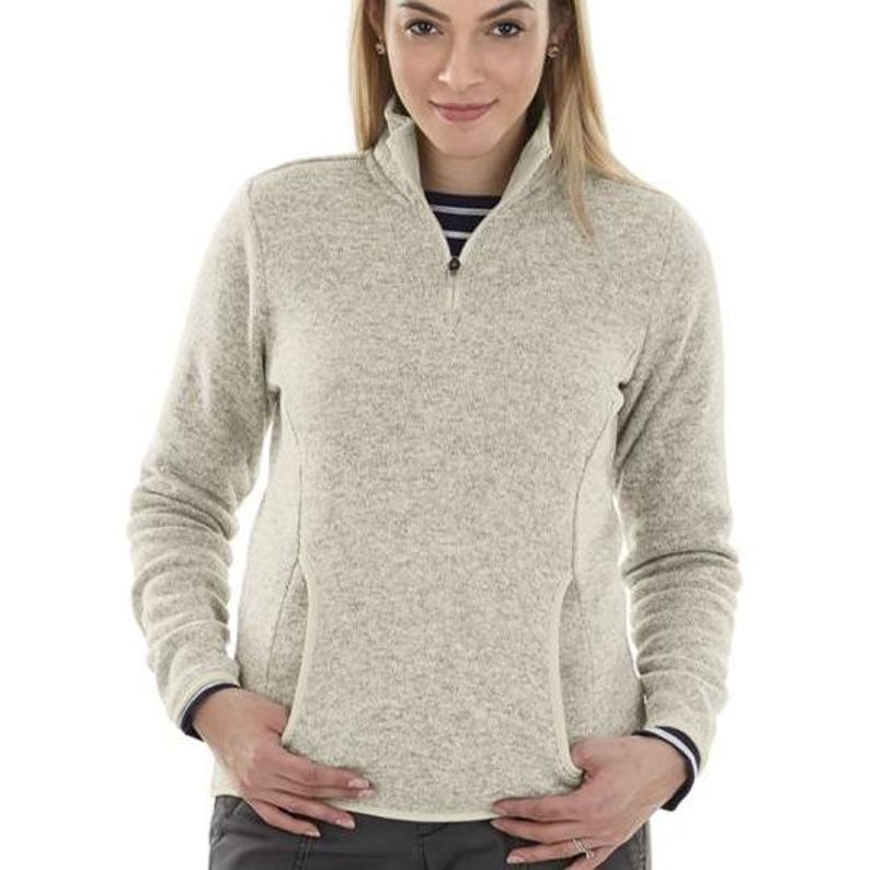 Embroidered Horse Quarter Zip Pullover: Ladies Equestrian Sweater Apparel image 12