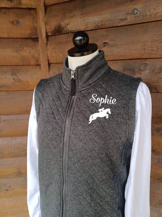 Personalized Quilted Horse Vest: Embroidered Equestrian Apparel