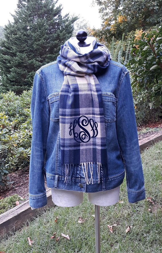 PrettyPersonalGifts Winter Scarf with Embroidered Monogram or Name