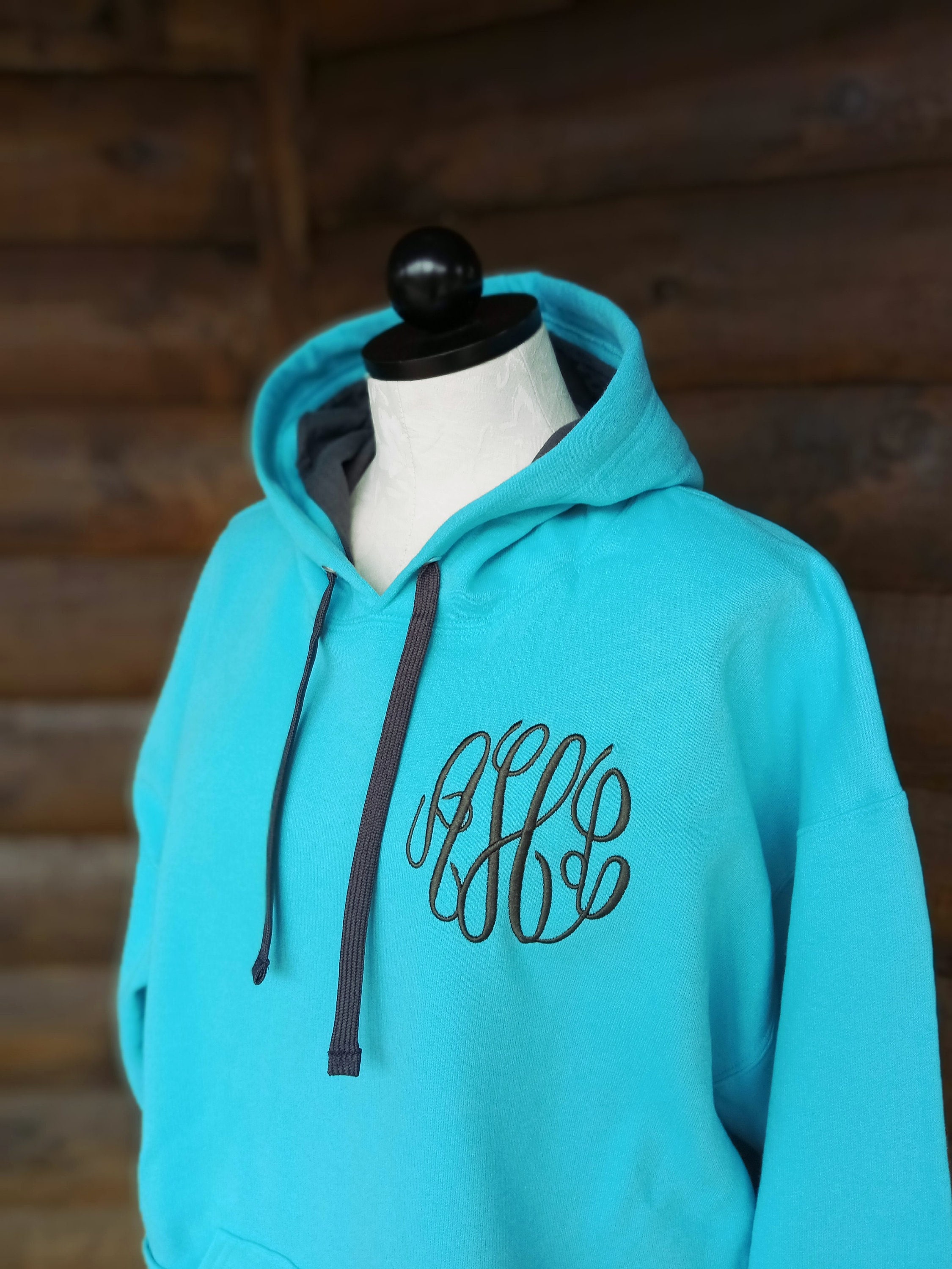 Monogrammed hooded sweatshirt deals