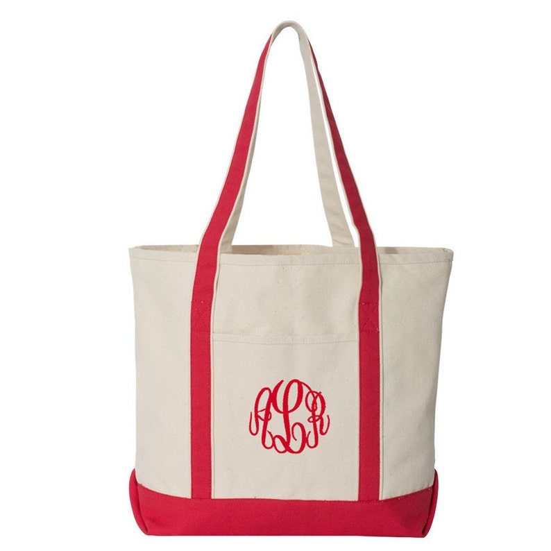 Tote Bag Monogrammed Personalized Canvas Tote Bag in 6 | Etsy
