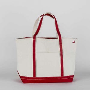 Personalized Embroidered Canvas Tote Bag: Zipper Top Bridal Party Gift Red