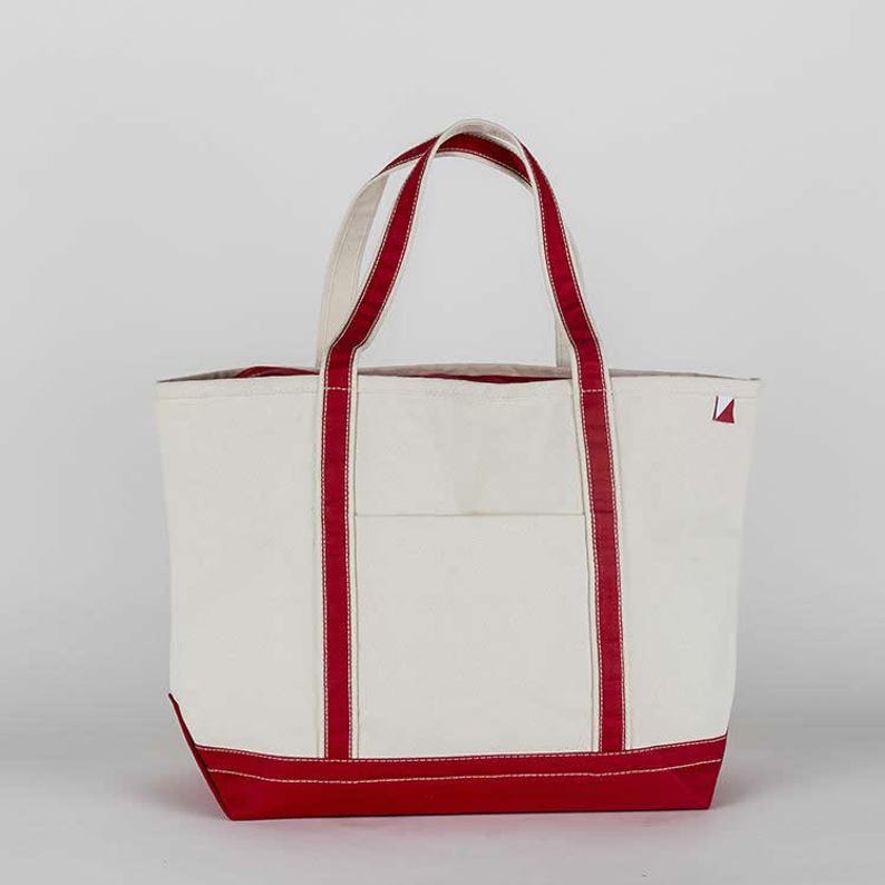 Personalized Embroidered Canvas Tote Bag: Zipper Top Bridal Party Gift Red