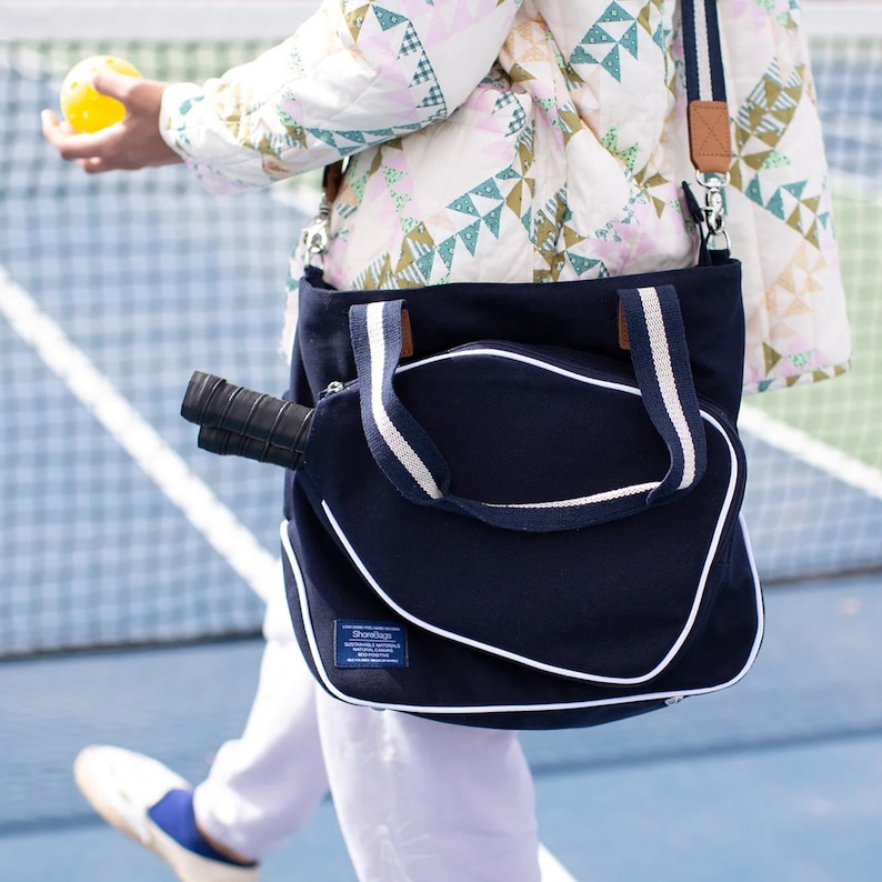 Personalized Embroidered Pickleball Bag: Monogrammed Canvas Paddle Bag image 3