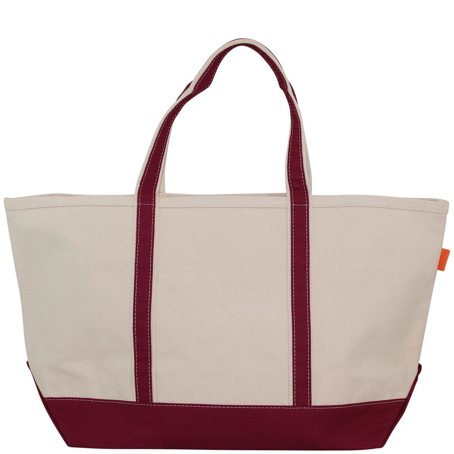 Maroon Tote Bag With Zipper Monogrammed Tote Bag Large Boat Etsy