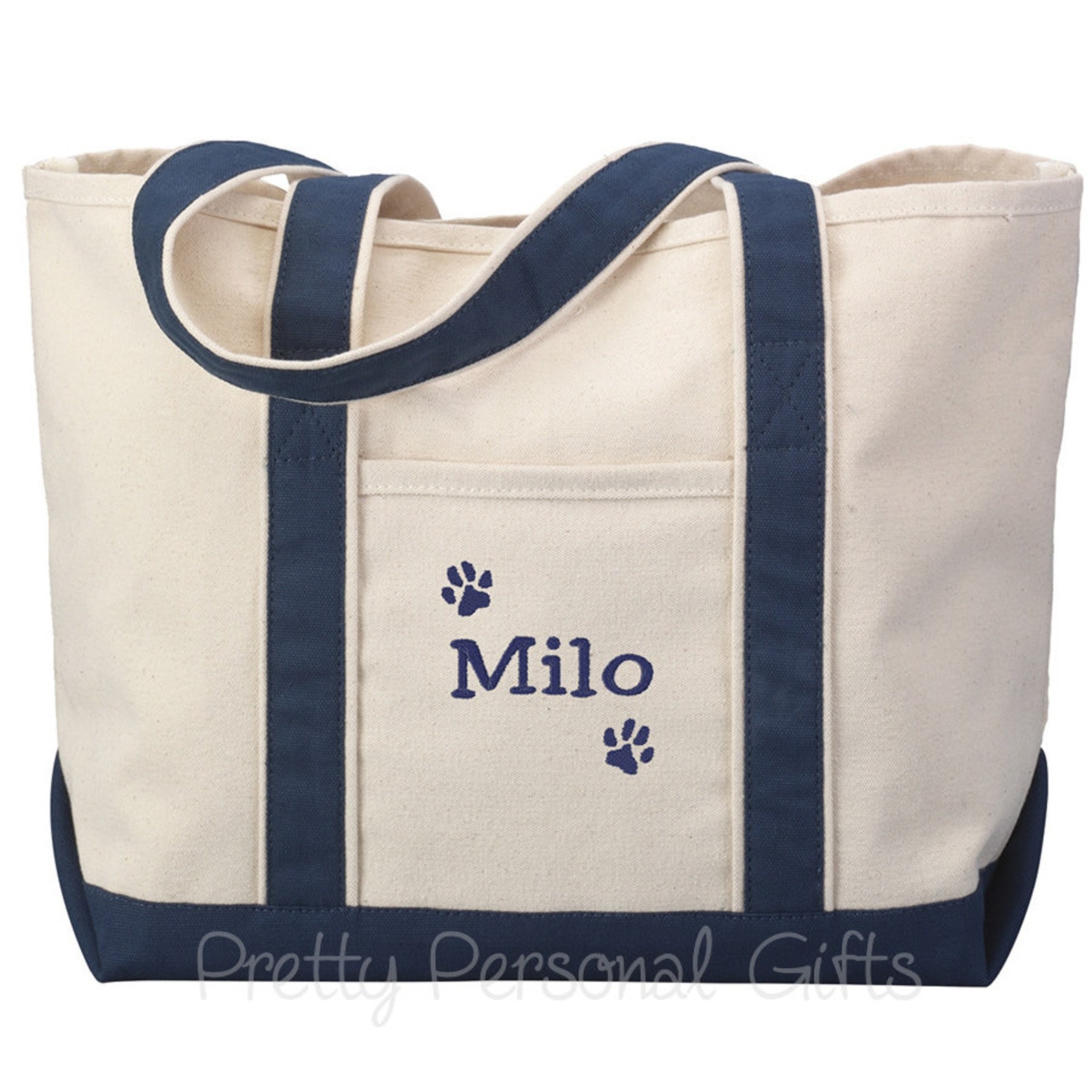 Dog Paw Tote Bag Personalized Open Top Dog Travel Bag 6 Etsy
