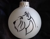 Schnauzer face christmas ornament, hand painted schnauzer tree ornament, schnauzer holiday decoration, personalized schnauzer ornament