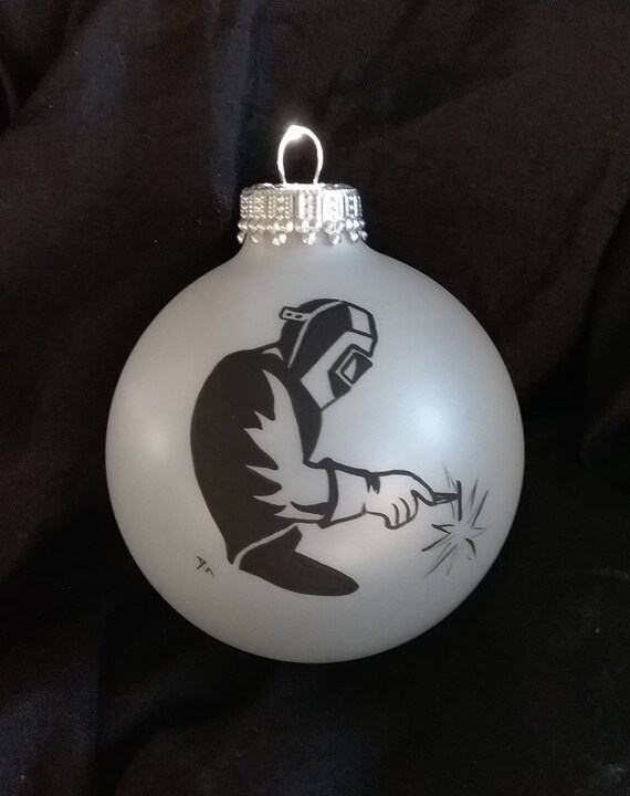 Welder Christmas tree ornament handpainted welder holiday Etsy