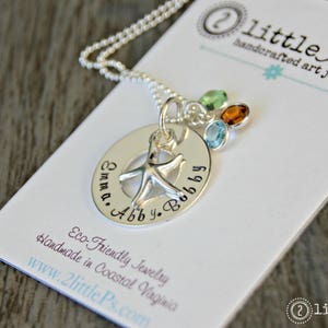 Beachy Mom Jewelry  Custom Sterling Silver Hand Stamped Seaside Infinity Necklace