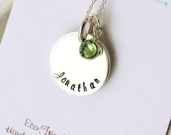 Mom Necklace, Hand Stamped Gift for Her, New Mother Jewelry, Gift for Mom