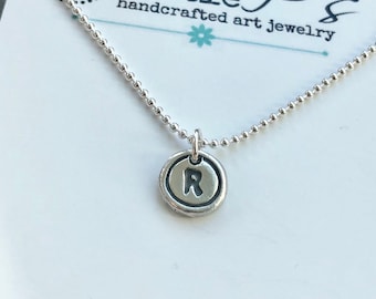 Typewriter Key Letter Personalized Jewelry Minimalist Letter Necklace  Letter Typewriter Charms  Choose YOUR LETTER (ONE)