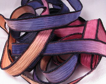 Silk Wrap Ribbon, Silk Ribbon Wrap ~ Sunset Silk Wrap Ribbon - One Ribbon