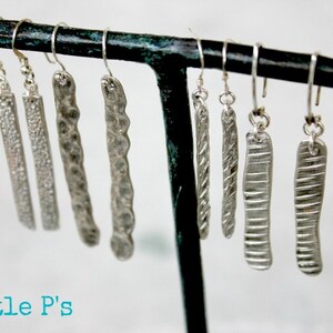 Silver Earrings, Gift for Her, Textured Earrings, Handcrafted image 4