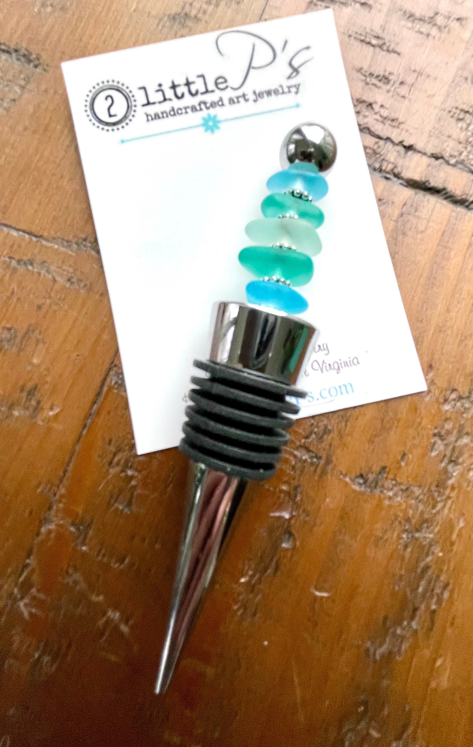 Sea Glass Wine Stopper Gift for Friend, Wine Stopper, Cool Gift