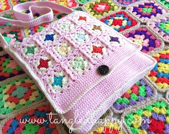 Instant Download - CROCHET BAG PATTERN Granny's Messenger Bag