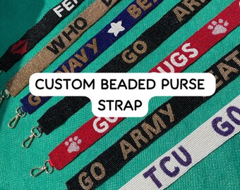 Op maat gemaakte tasriem met kralen, handgemaakte boho tasriem, gepersonaliseerde vervangende schouderriem voor crossbodytas, tasaccessoire met kralen, cadeau voor haar, teamriem