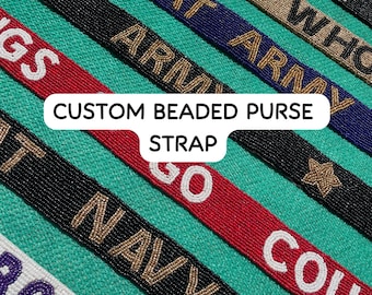 Handgemaakte schouderband met kralen, boho-stijl - Gepersonaliseerde schouderband voor crossbodytas, accessoire met kralen, cadeau voor haar, schouderband voor wedstrijddagen
