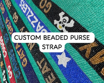 Op maat gemaakte tasriem met kralen, gepersonaliseerde tasriem, handgemaakte schouderriem met kralen, tasriem op maat, cadeau voor haar, uniek tasaccessoire
