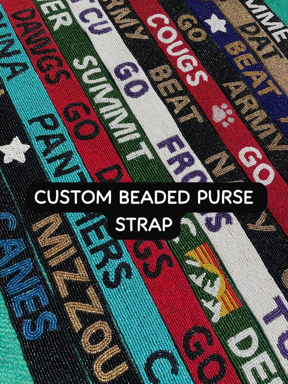 Custom Beaded Purse Strap, Handmade Bag Strap Replacement, Boho Crossbody Strap, Personalized Gift for Her, Adjustable Beaded Bag Strap Gift