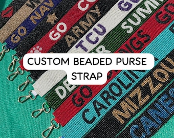 Op maat gemaakte kralen schouderband voor tas, boho schouderband voor crossbodytas, handgemaakte gitaarband voor tas, gepersonaliseerd cadeau voor haar, brede tasband als cadeau