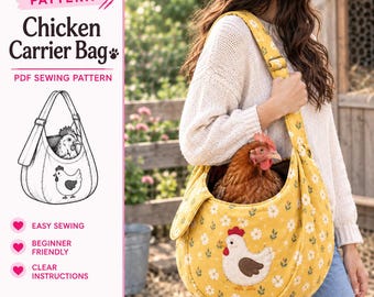 Chicken Carrier Bag Sewing Pattern PDF, Chicken Tote Bag DIY, Poultry Carrier Pattern, Chicken Sewing Pattern, Digital Download