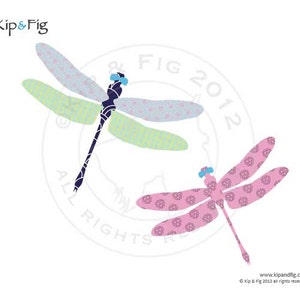 Dragonfly applique template - pdf applique pattern