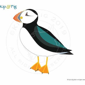 Modello PDF per applicazione pulcinella di mare - disegno del motivo per applicazione