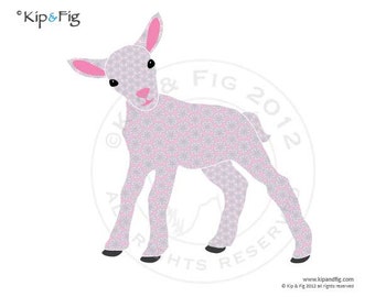 Little lamb applique template - PDF applique pattern