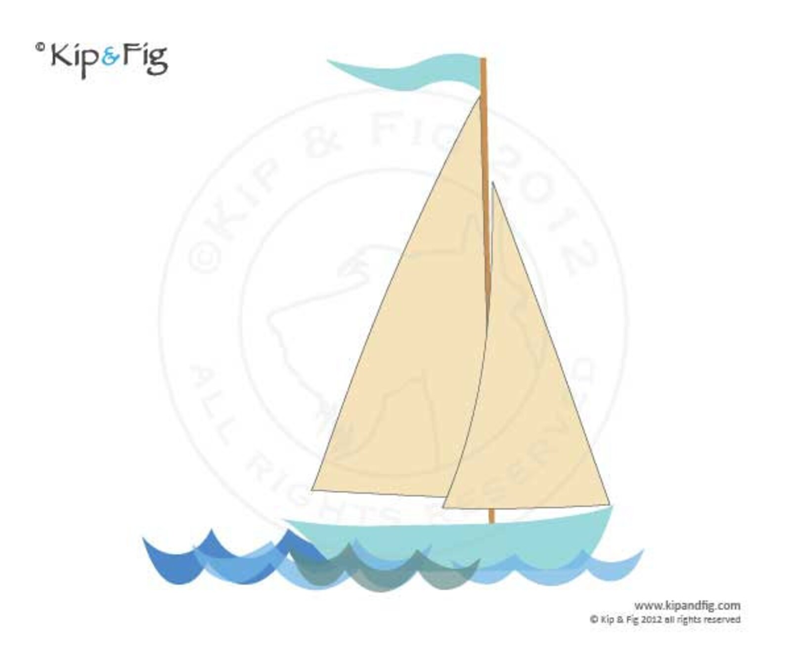 Sailing Yacht Applique Template - PDF Applique Pattern - Etsy
