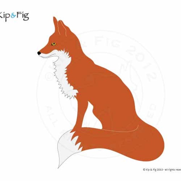 Fox applique template - PDF applique pattern