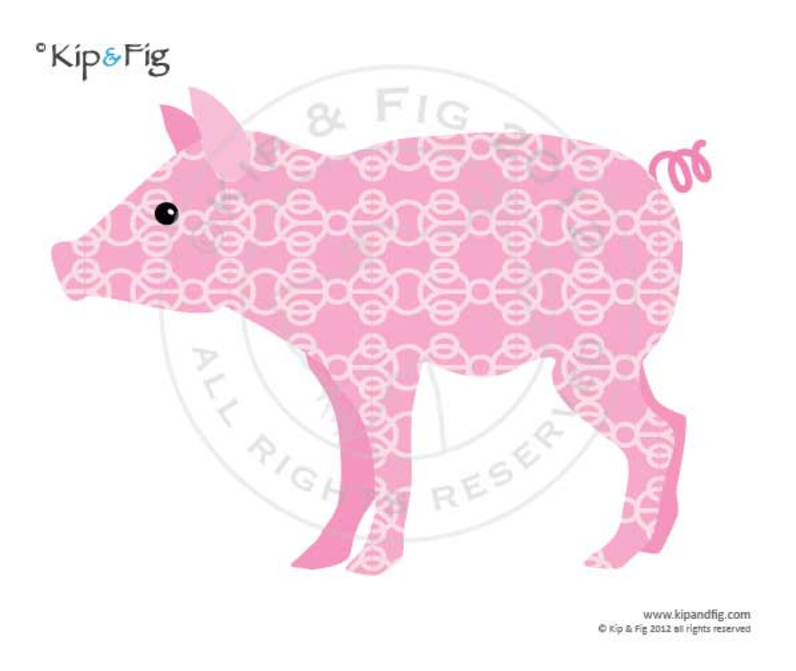 Piglet Applique Template PDF Applique Pattern - Etsy