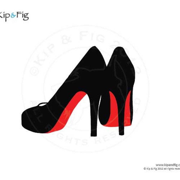 Stiletto shoes applique template - pdf applique pattern