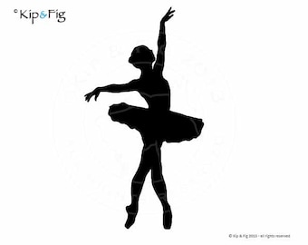 Ballet Silhouette - Pose Two - applique PDF template - applique pattern design