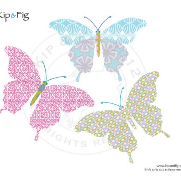 Butterfly applique template - pdf applique pattern