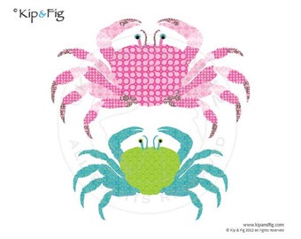 Crab applique template - pdf applique pattern