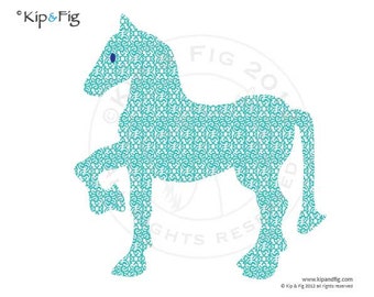 Pony horse applique template - PDF applique pattern